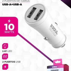Cargador Auto Soul 10w  c/cable