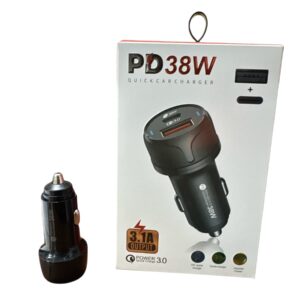 Cargador Auto PD 38w Usb + C