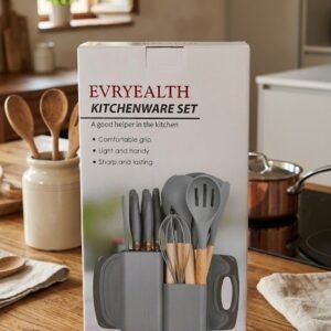 set utensillos con tabla y cuchillos