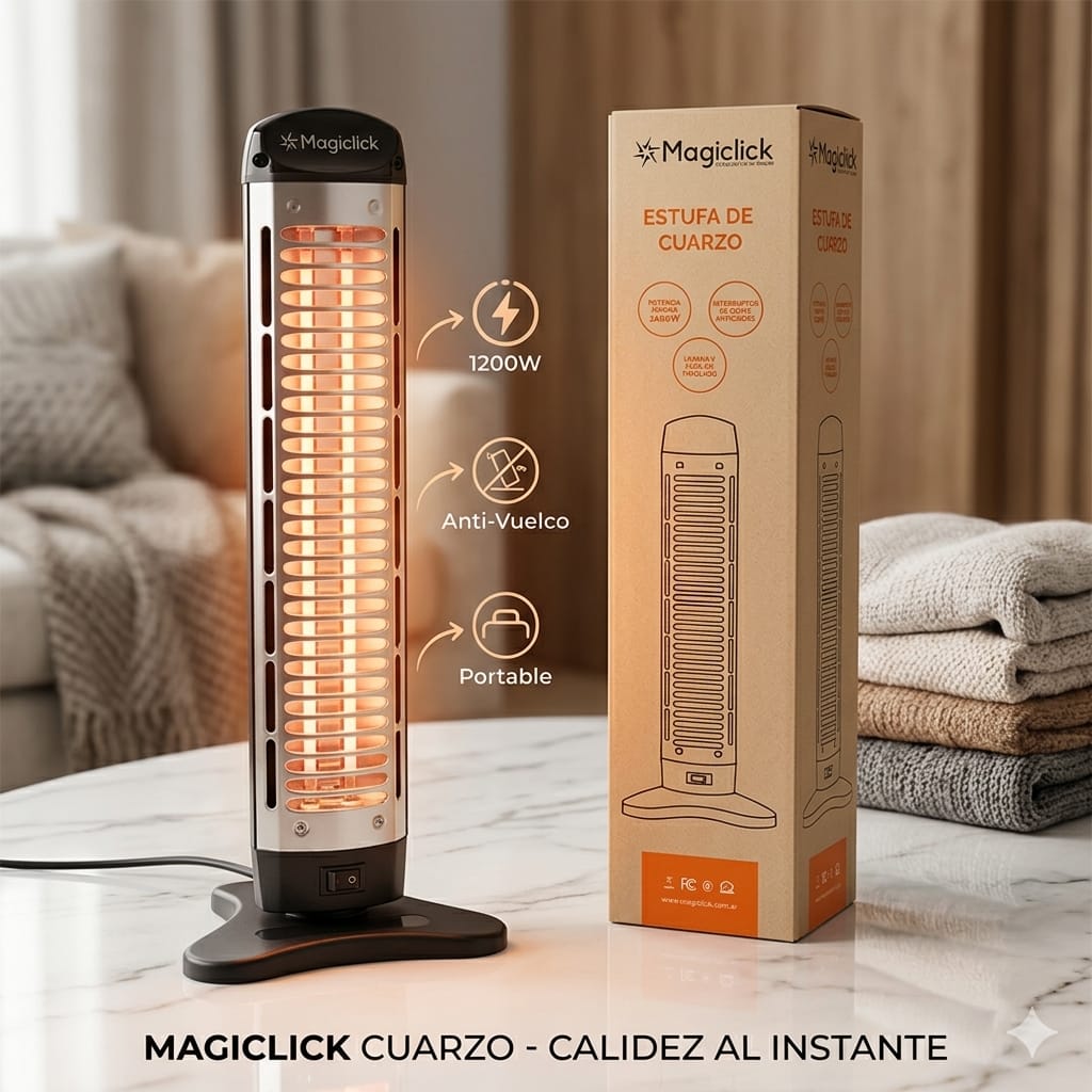 Estufa Magisclick Cuarzo 2 velas 1200W