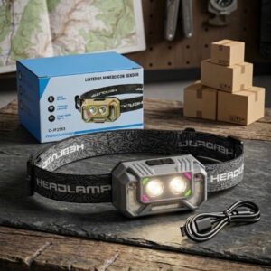 Luz minera blanca con sensor recargable
