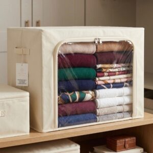 Caja organizadora de tela XL con visor