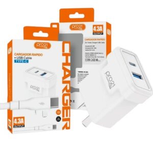 Cargador Pro21 4.3A + cable TC