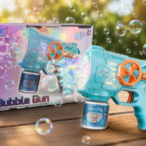 Pistola lanzador de burbujas eléctrica con luces