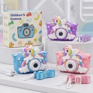 Cámara de unicornio fotográfica infantil con juegos