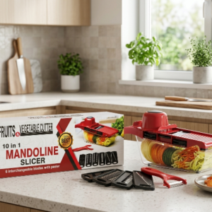 Mandolina roja multifuncional para verduras