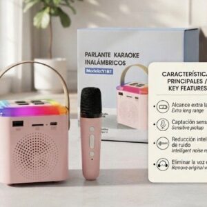 Parlante Bluetooth con micrófono inalambrico karaoke led rgb