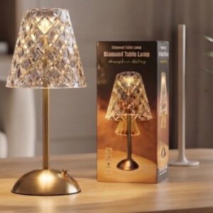 Velador cristal de mesa recargable
